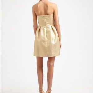 Metallic Gold Strapless Shoshanna